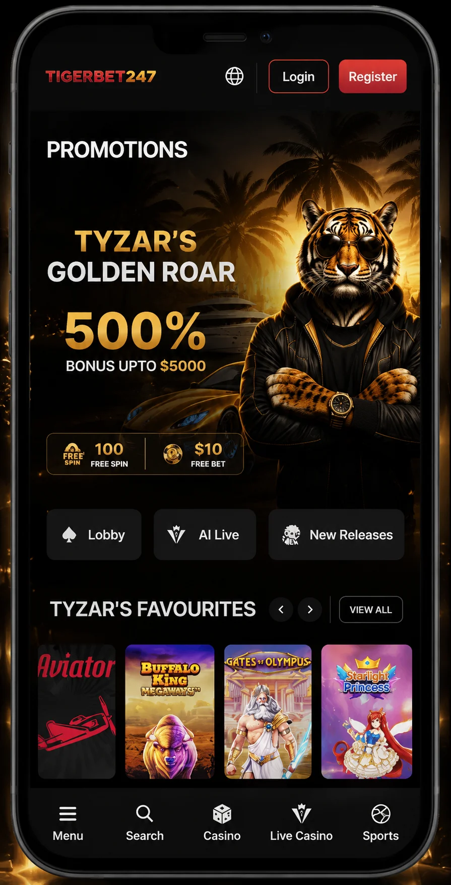 TigerBet247 Mobile Casino Experience